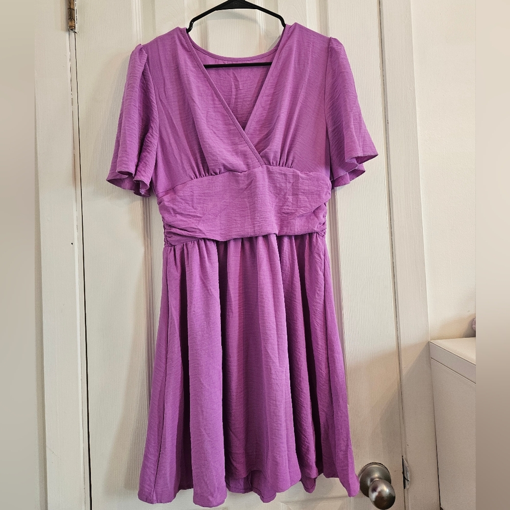 SHEIN Lilac V-Neck Dress